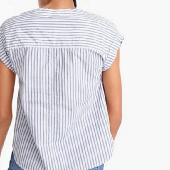 J crew cotton lace up popover shirt - Picture 2 of 7